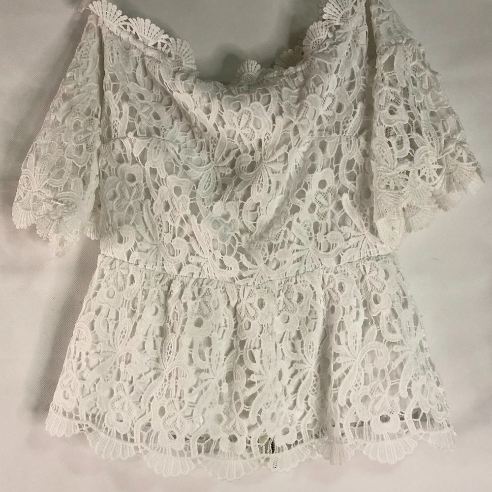 NEW White Crochet Off the Shoulder Top